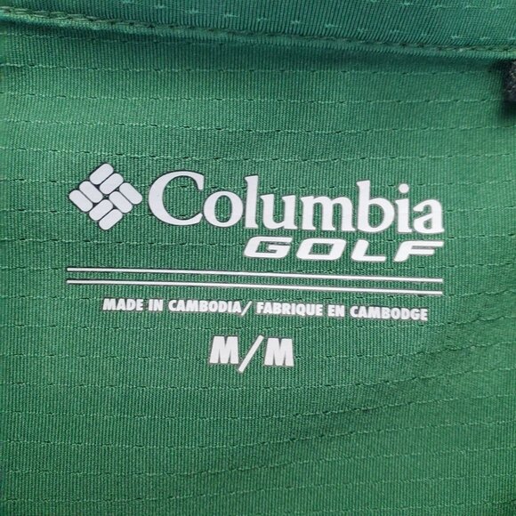 Columbia Shirt Mens Medium Green Golf Omni-Wick Cut Away Polo Moisture-Wicking - Picture 2 of 9